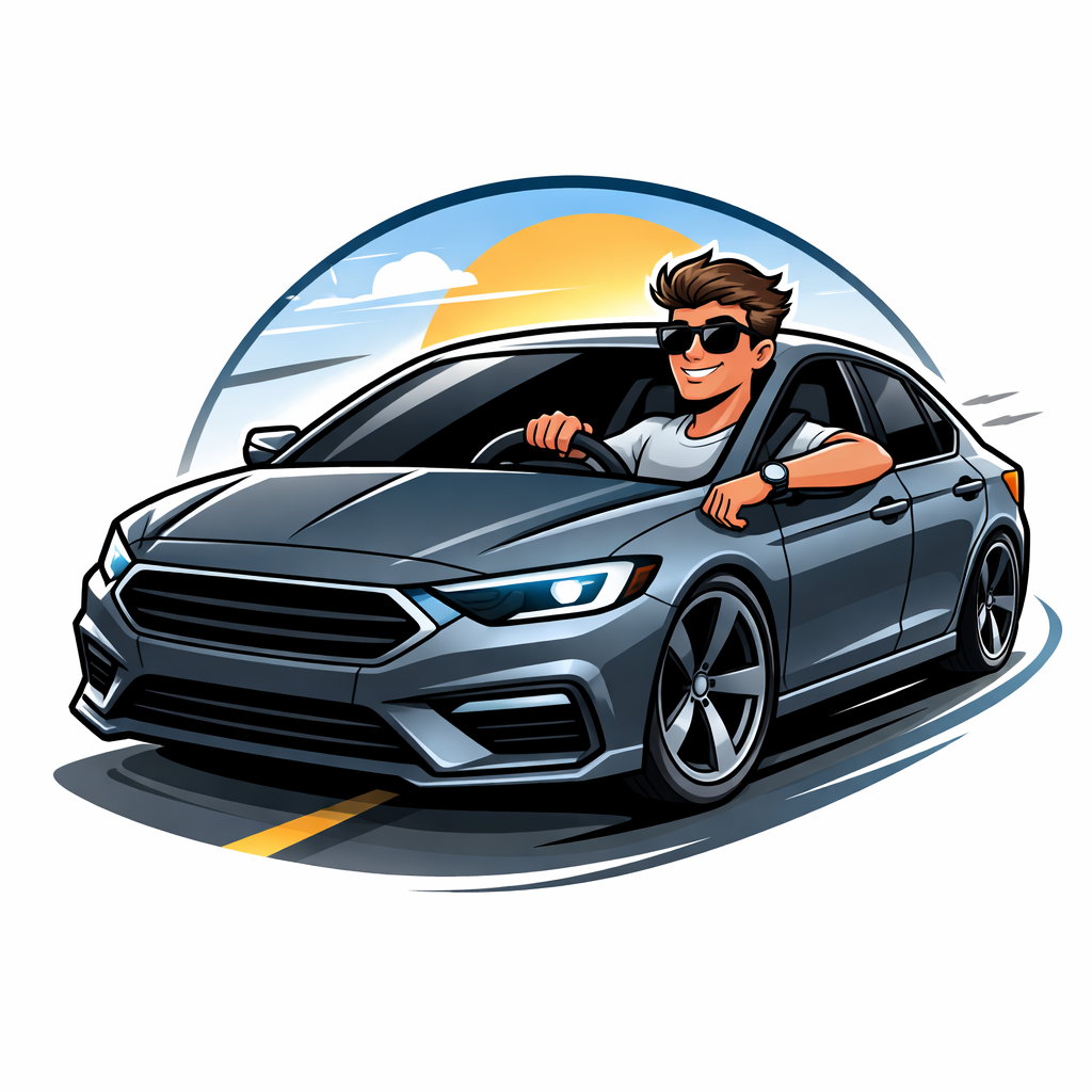 Car with tinted windows logo